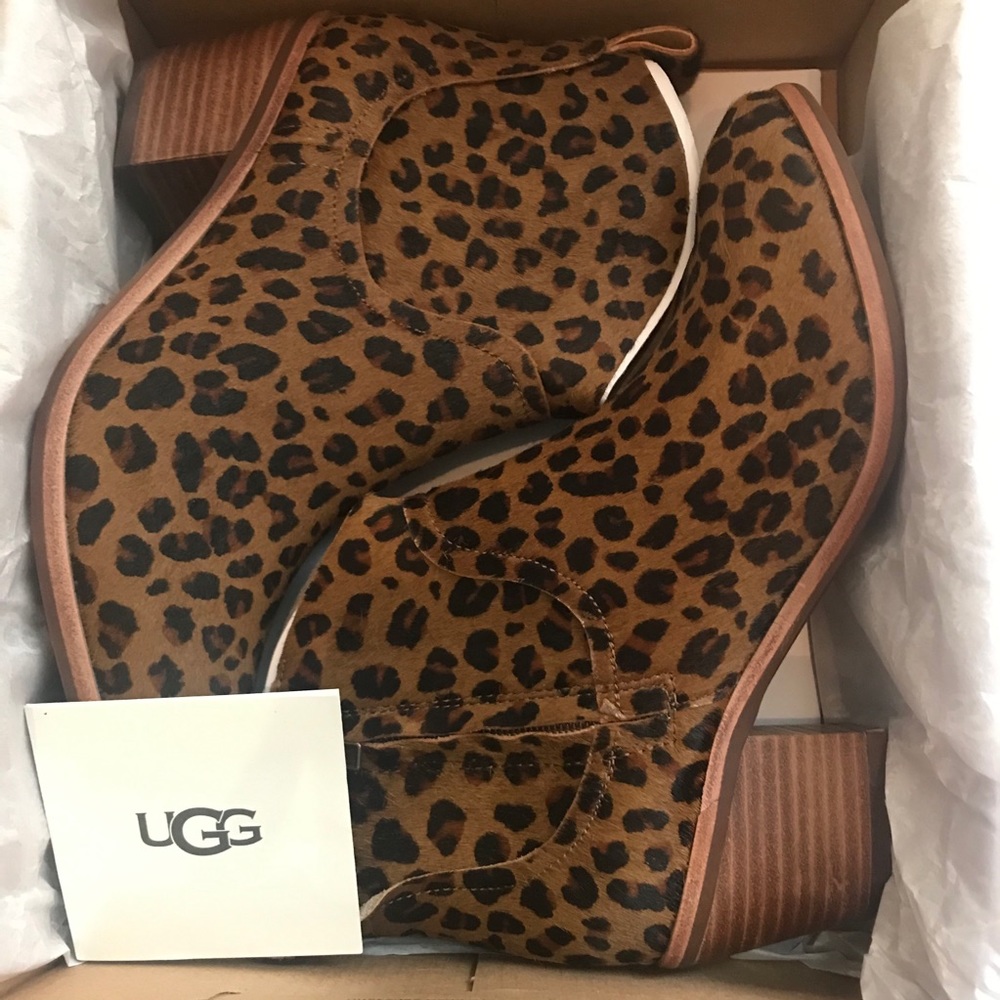 Ugg Leopard Bootie Size 7 NWT